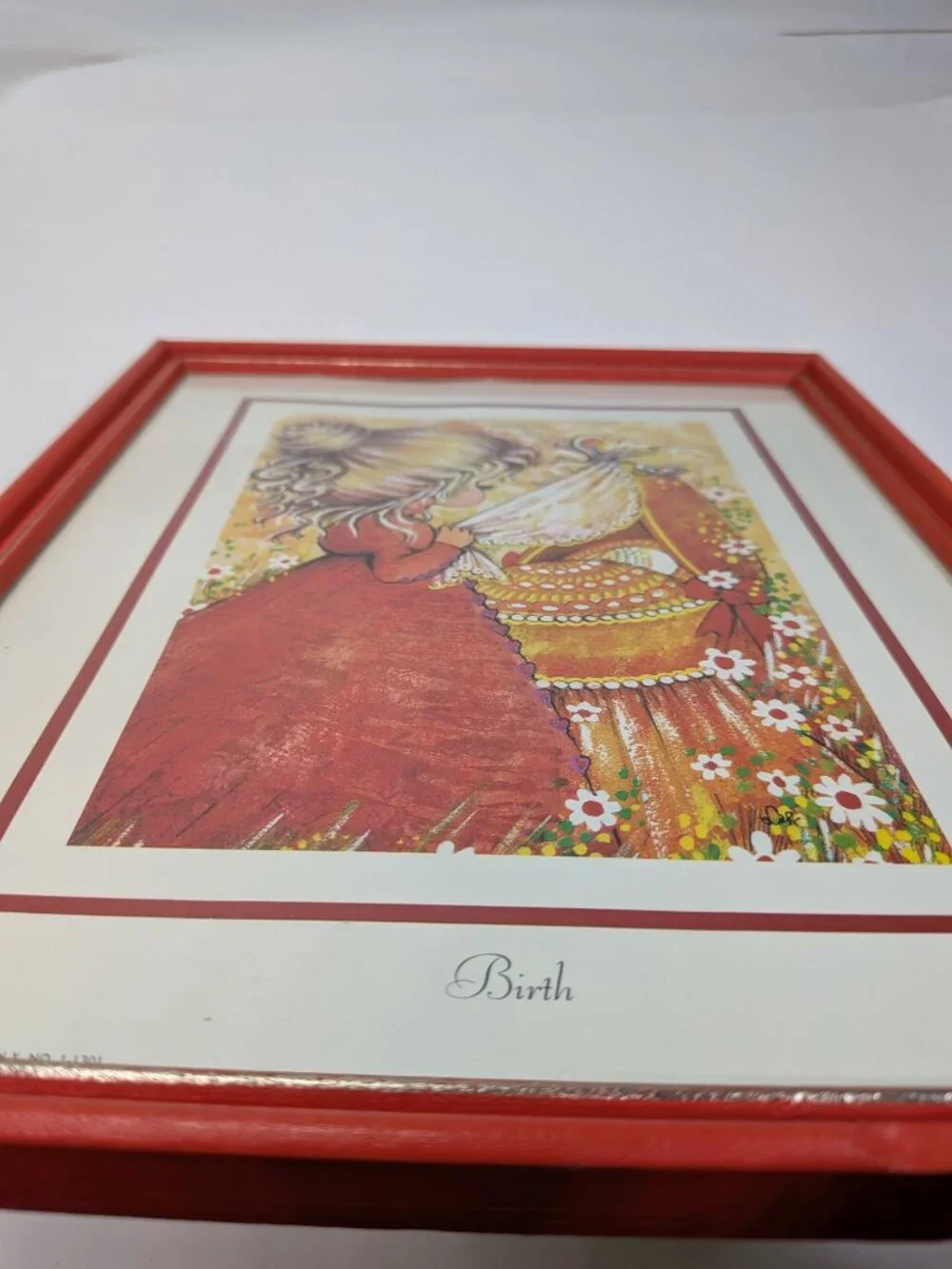 Vintage 1974 Framed Nursery Art Print 
